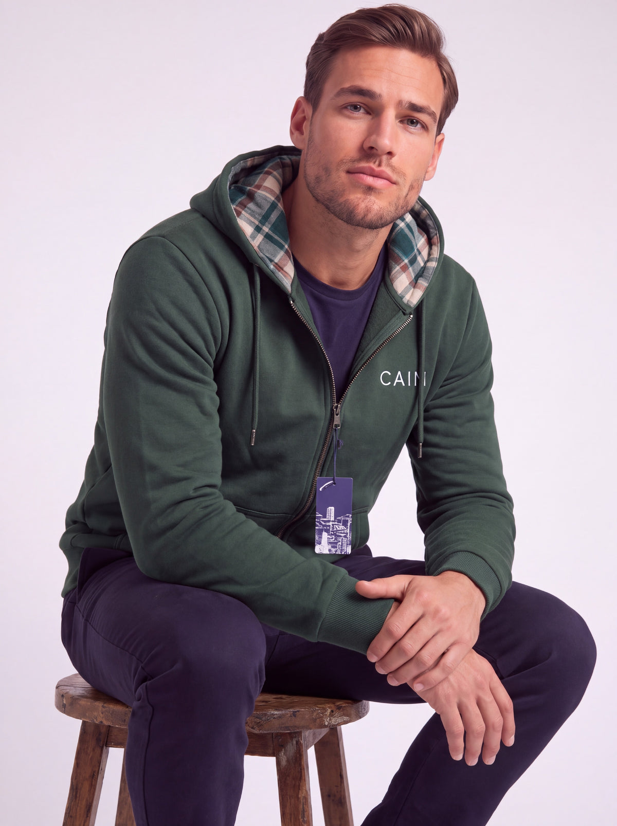 Cain Plaided Hoodie Forest