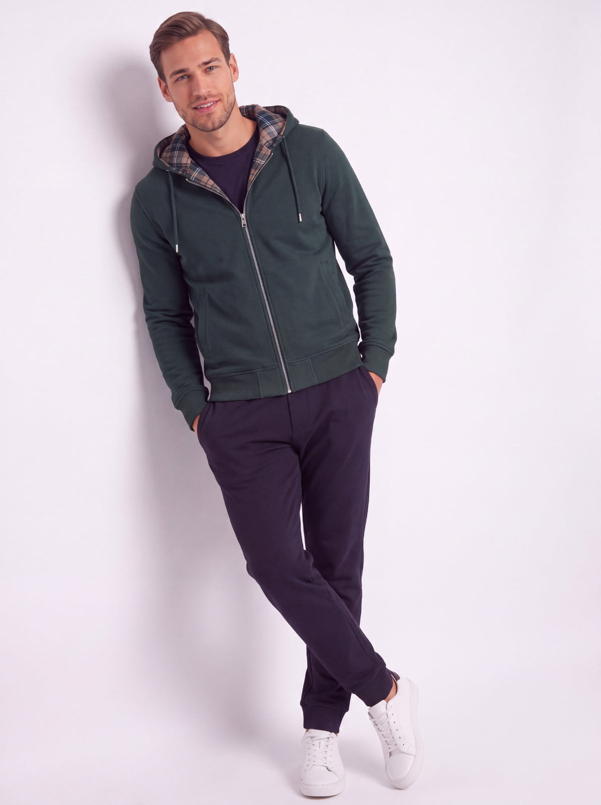 Cain Plaided Hoodie Forest